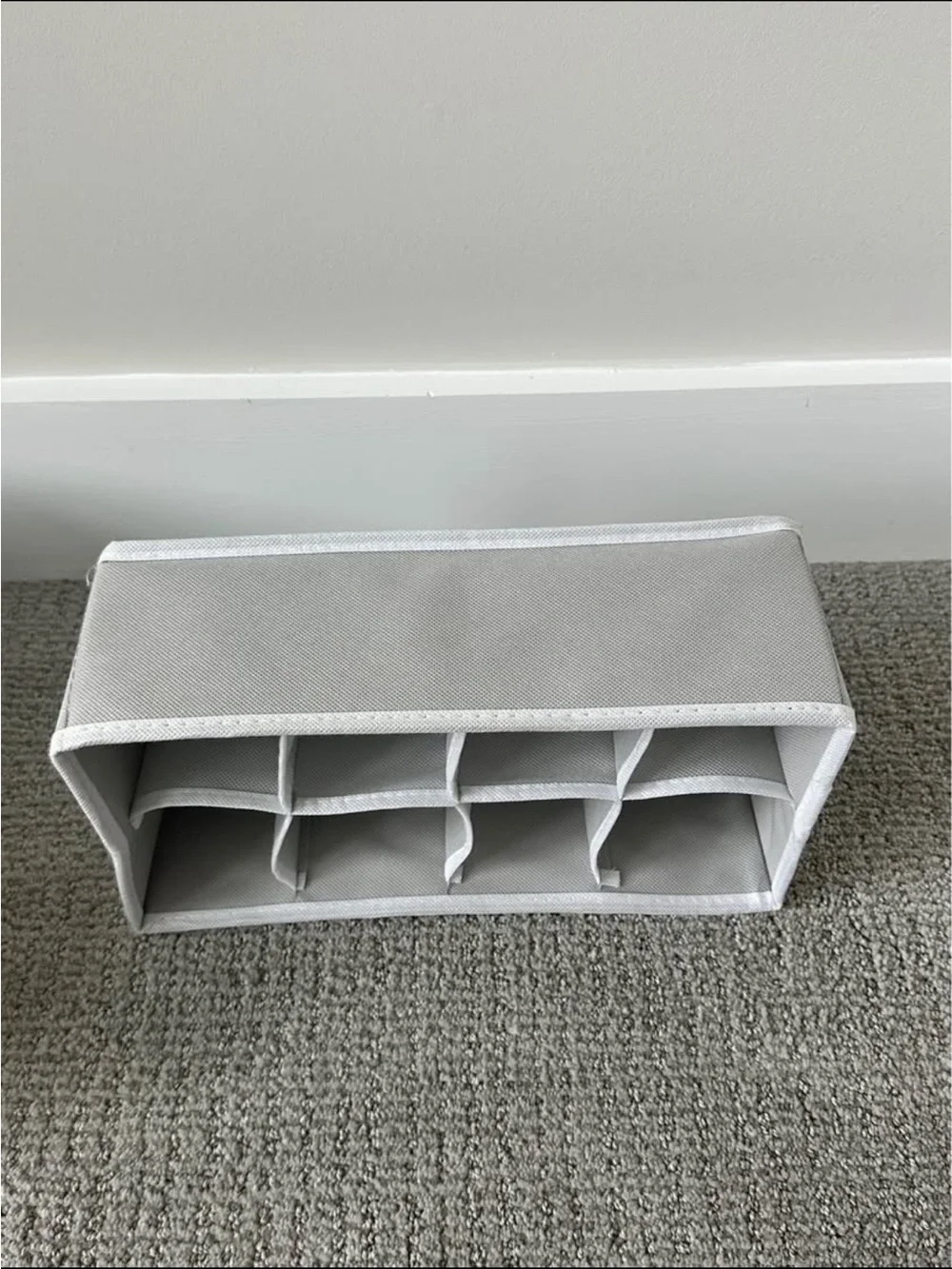 Amazon Gray Fabric Drawer Organizer Set with Multiple Compartments